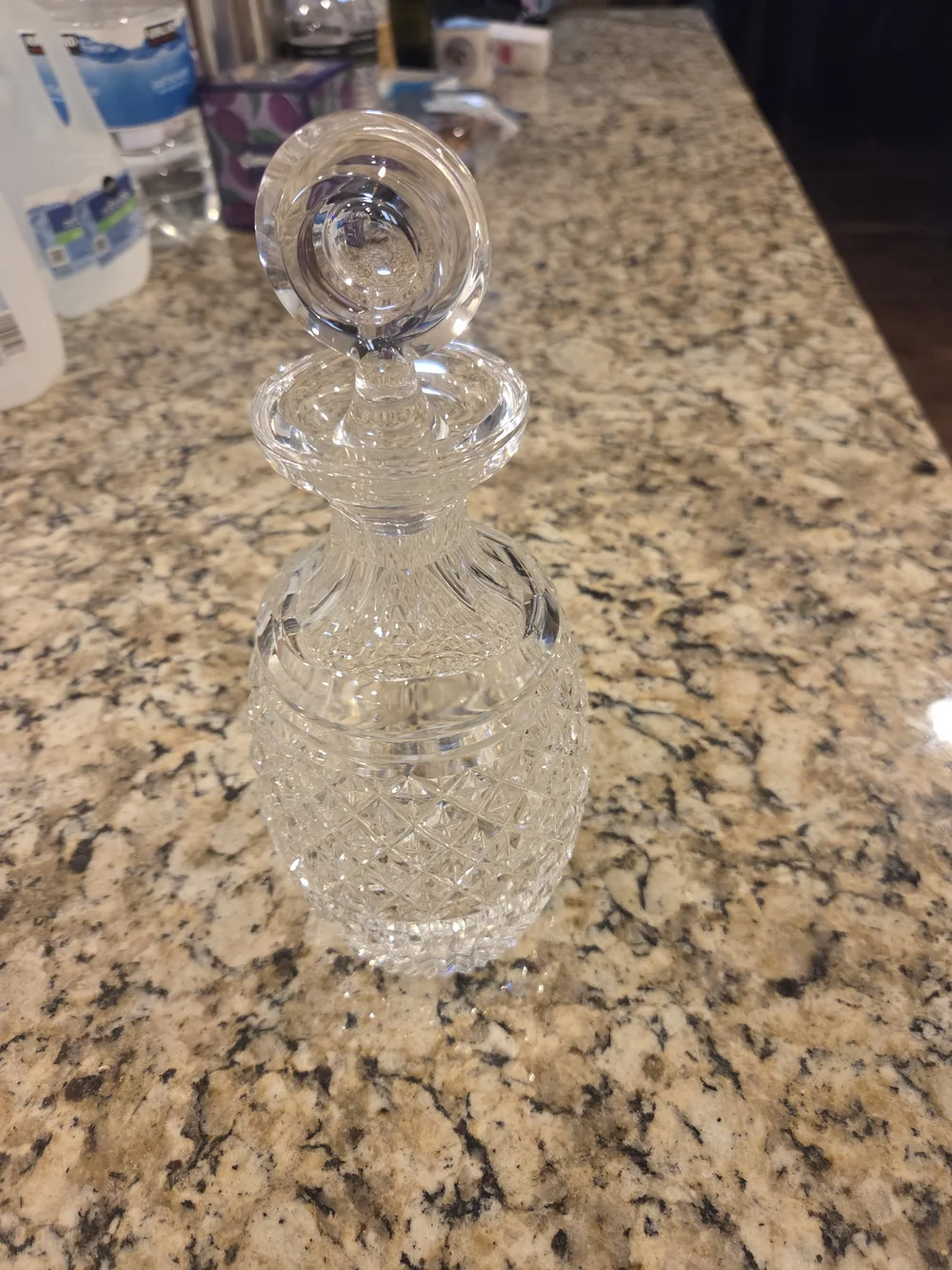 Waterford Clear Cut Crystal Decanter with Round Stopper